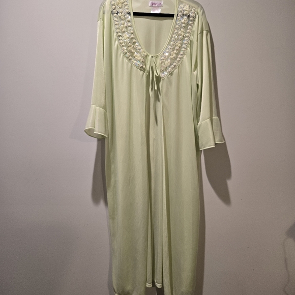 Sinderella Robe Vintage Sheer Lightweight Tie Front Intimate Gown Large - Picture 15 of 15